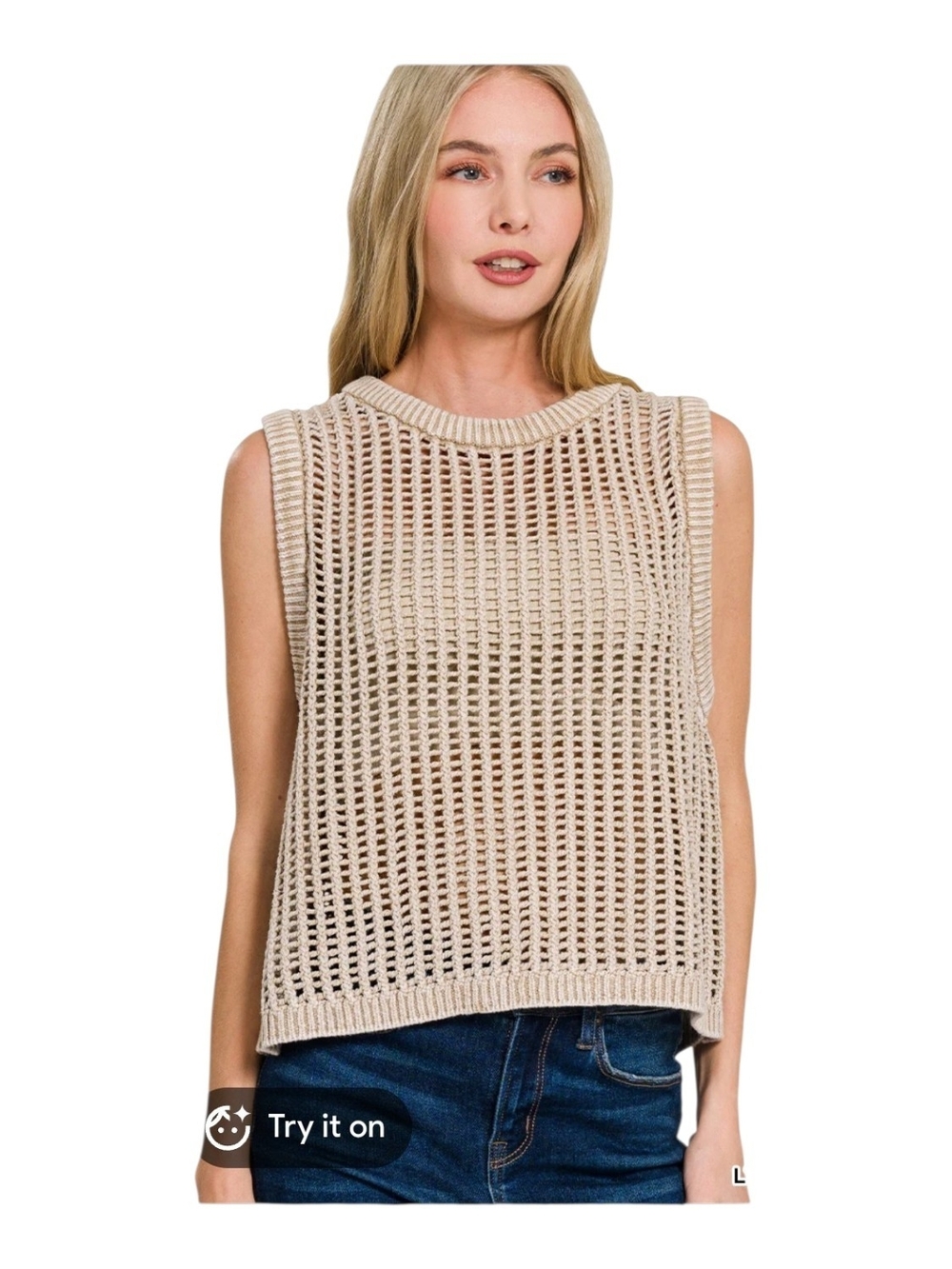 Zenana Outfitters Open Knit Sweater Vest
